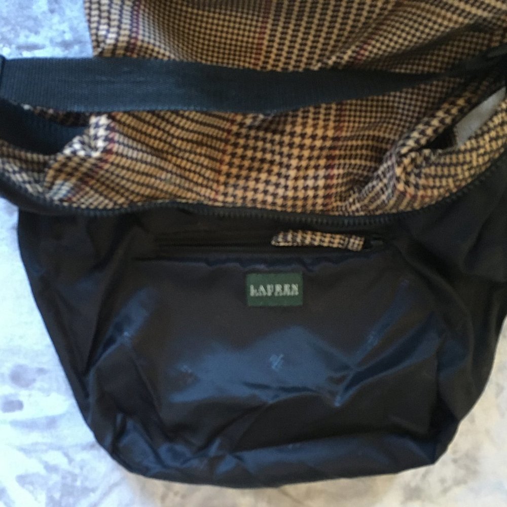 Ralph Lauren Plaid houndstooth shoulder bag - lightweight travel friendly fall - Picture 8 of 9